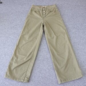 Levis Mile High Cropped Wide Leg Pants Olive Green 85322-0008 Womens 25